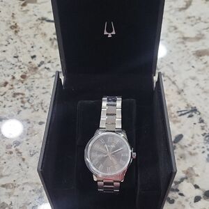 Bulova Silver and Black Men's Watch